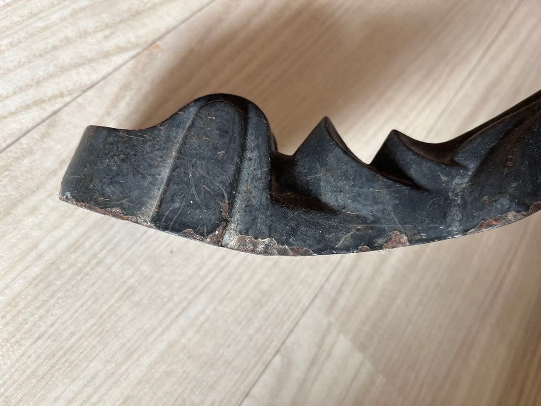 木製ラウンドテーブル アイアン脚 直径70cm アンティーク