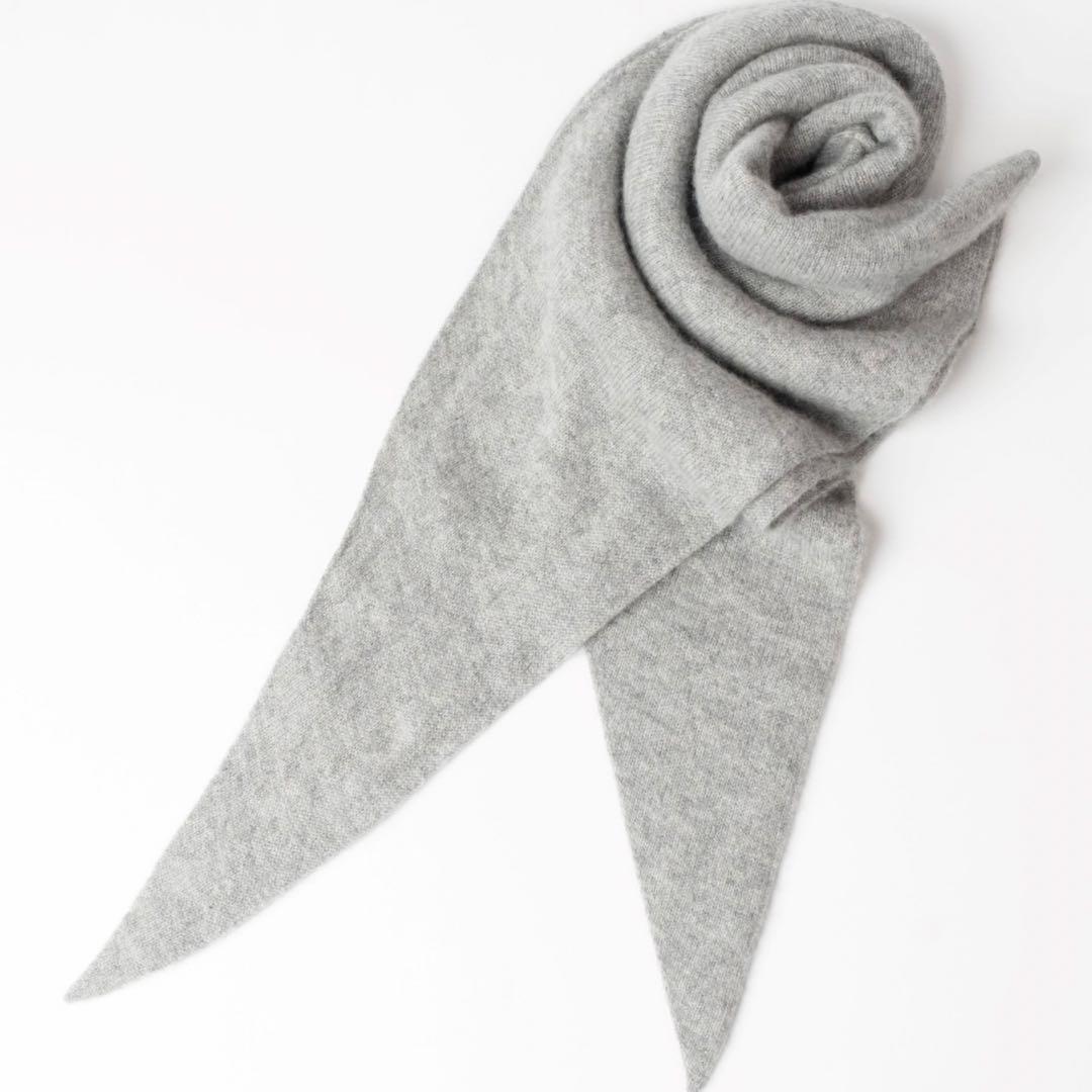 ASAUCE MELERシームレストライアングルニットスカーフグレー