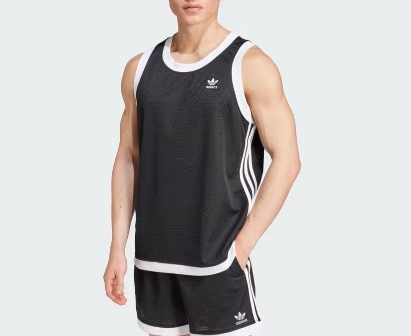 入手困難☆アディダス 2XLサイズ タンクトップ メッシュ ベスト 韓国 黒