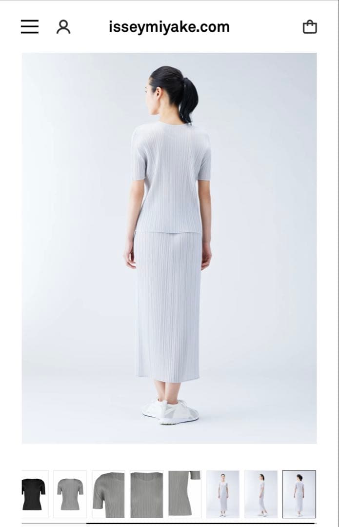 PLEATS PLEASE BASICS 半袖トップス ライトグレー