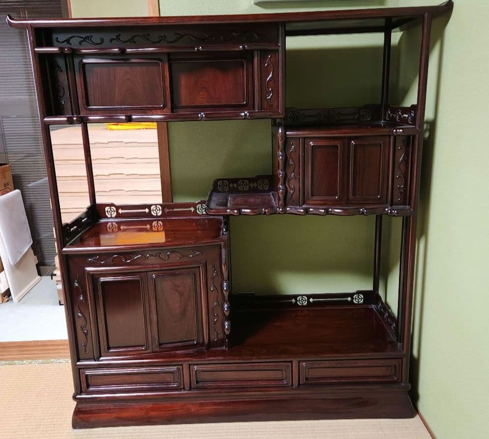 w【超美品】紫檀茶箪笥