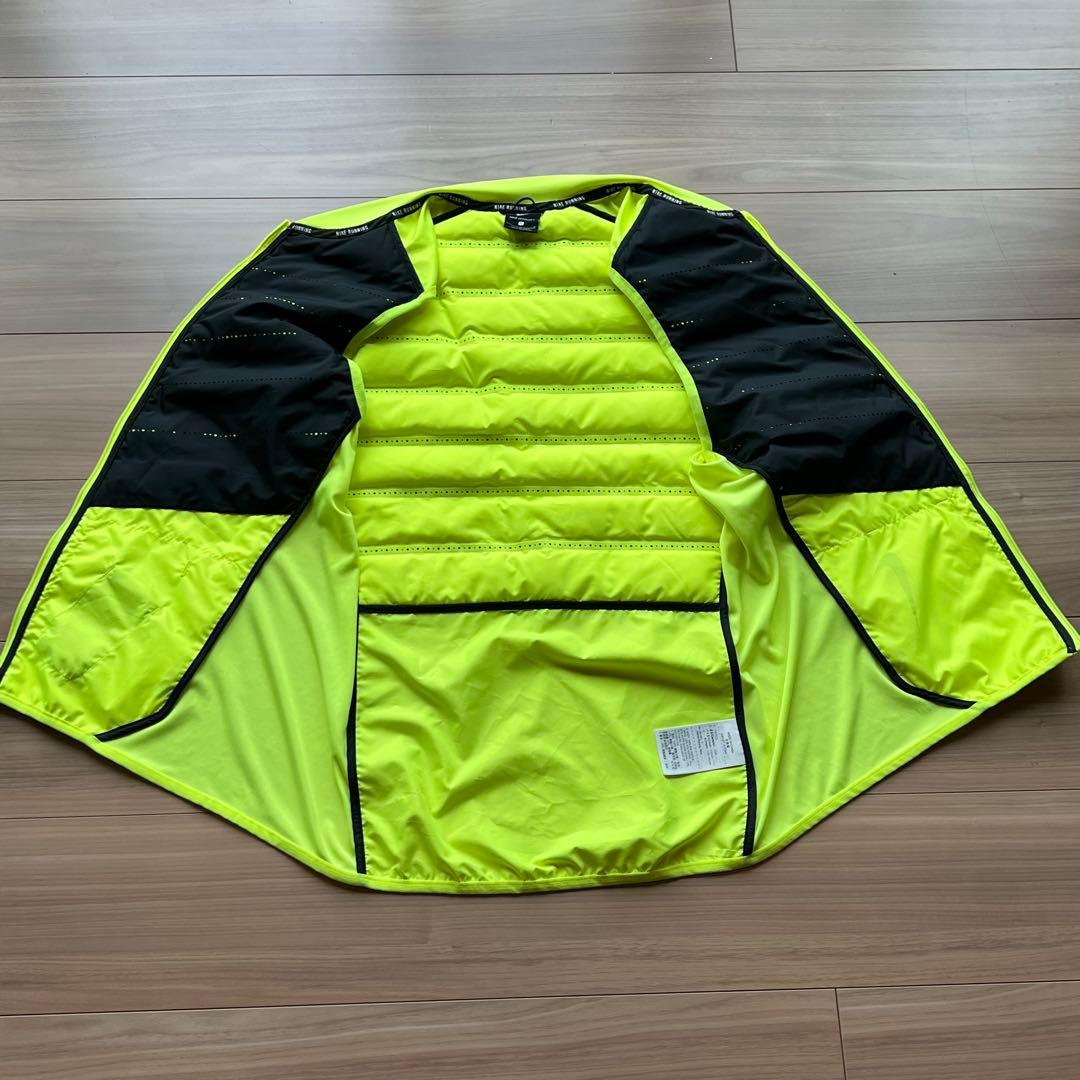 Nike エアロスイフト イエロー ベスト ダウン ランニング ナイロン L