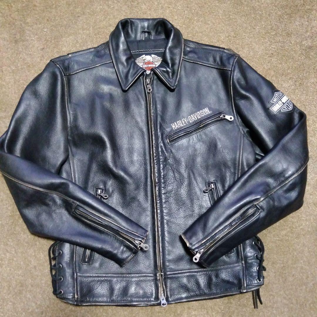 Sサイズ アメリカ製 ハーレーダビッドソン 純正 ライダースジャケット