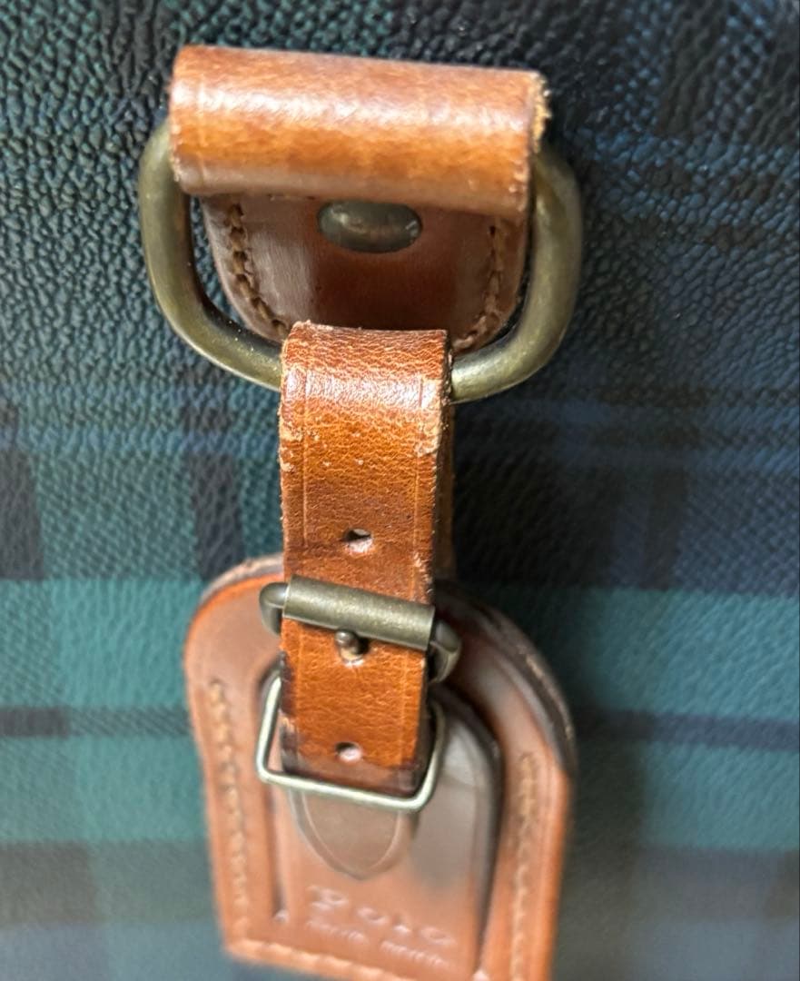 ✨美品✨ ポロラルフローレン ミドルボストンバッグ PVC レザー グリーン