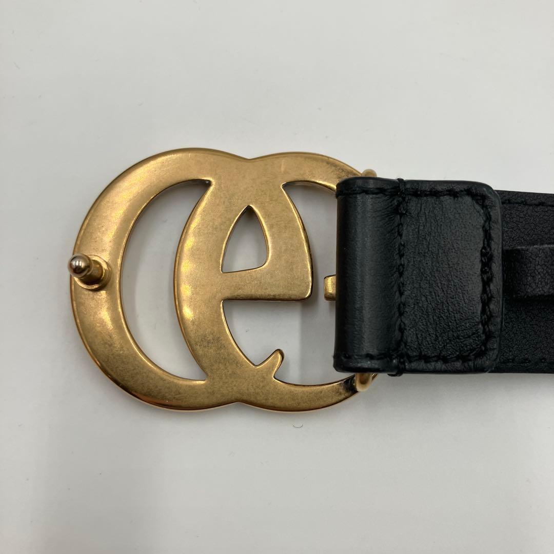 箱付き・美品✨ GUCCI ベルト GG マーモント レザー ブラック