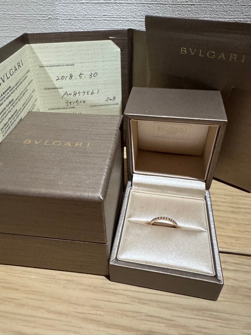 ブルガリ K18PG ハーフエタニティ ダイヤモンドリング　48 ピンクゴールド