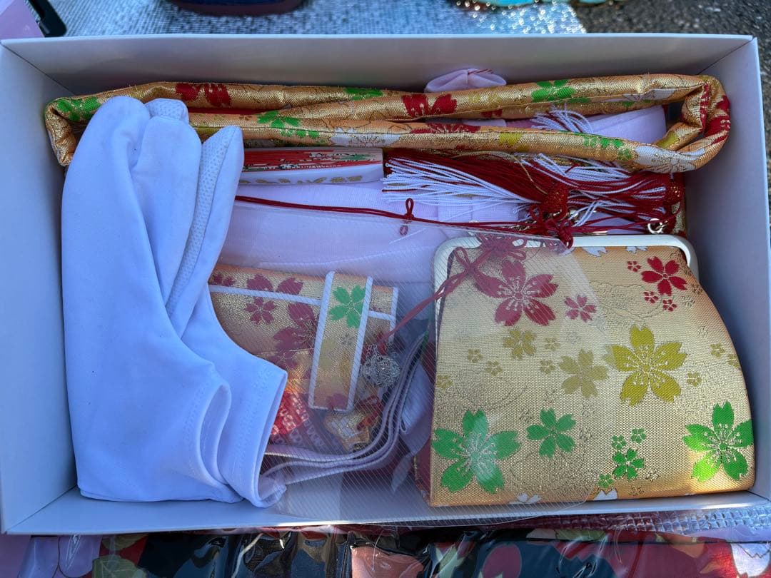 子供用着物セット 黒地 花柄