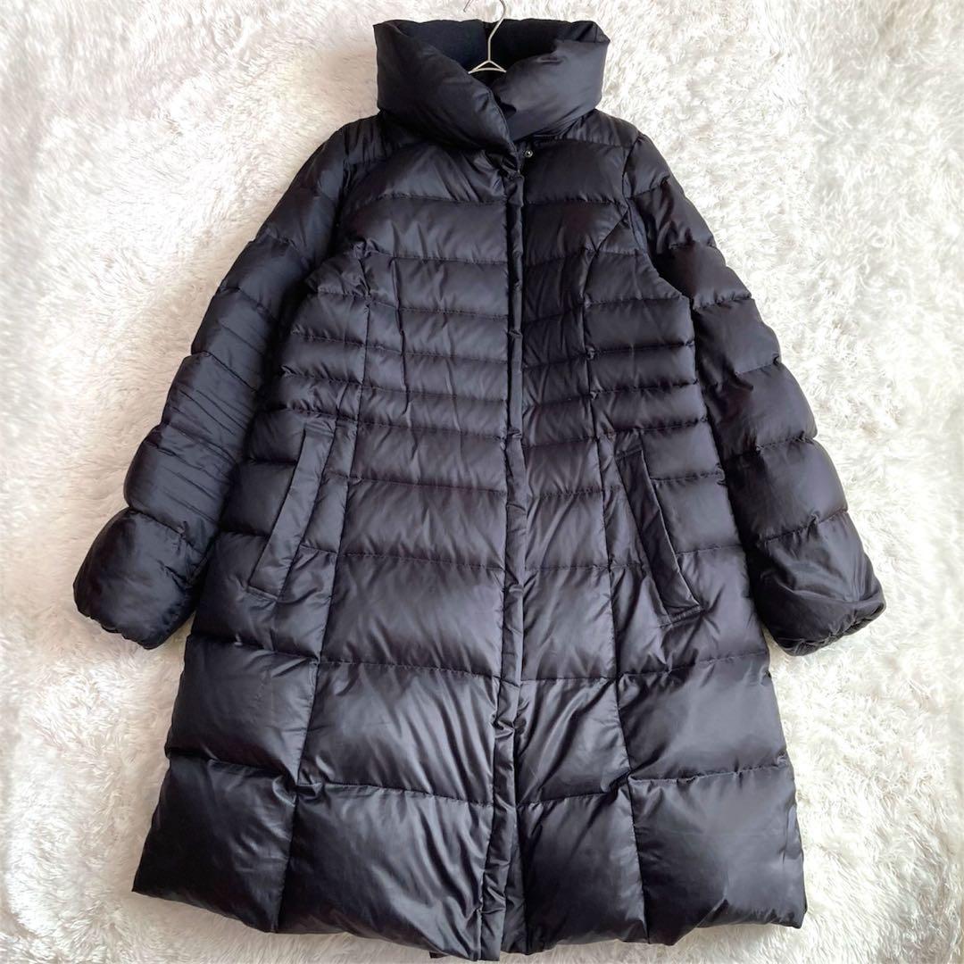 【大きいサイズ】(44)洗える 23区 Aライン ロングダウンコート 女優襟 黒