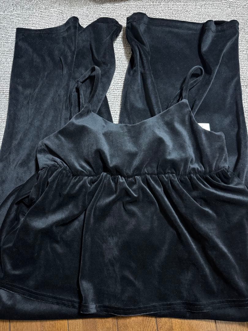 LEPSIM ベロアキャミサロペット