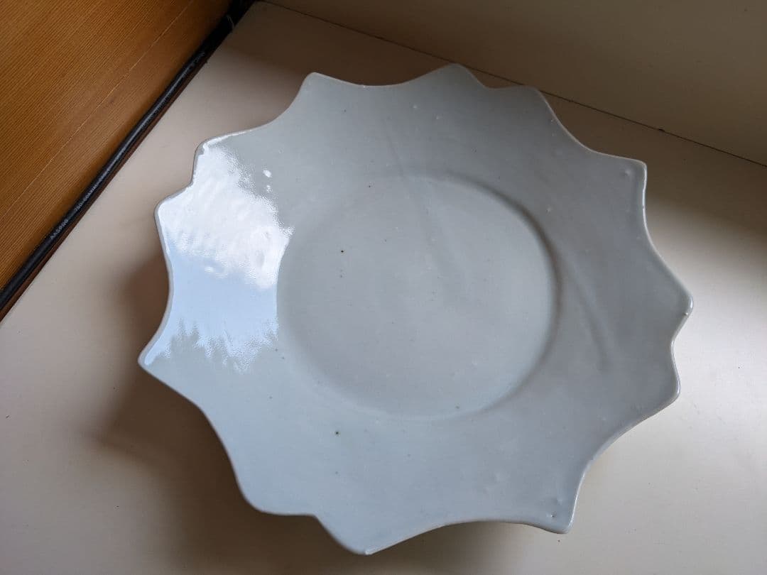 中尾万作 白磁輪花8寸皿　5枚