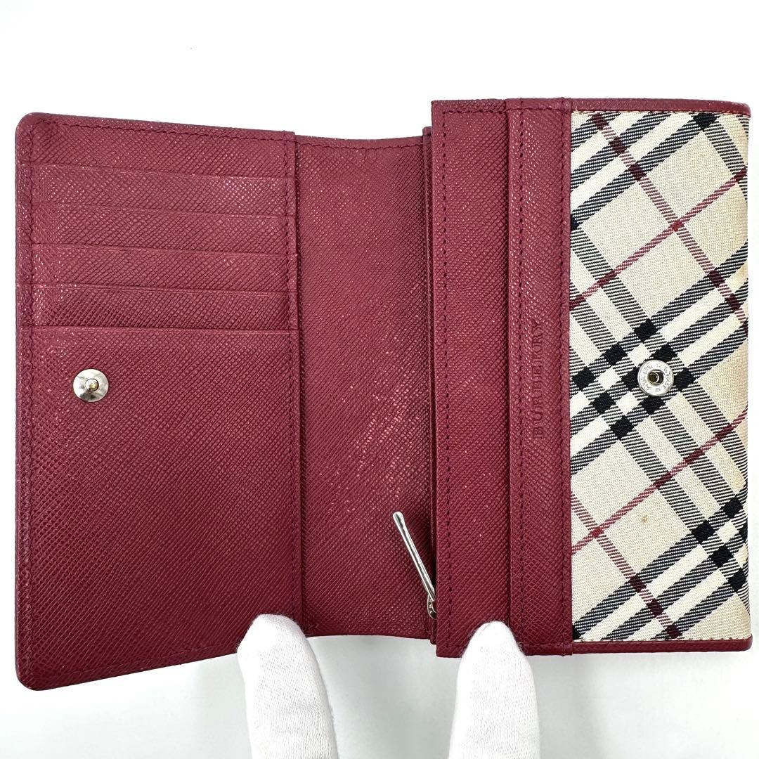 BURBERRY バーバリー 折り財布 ノバチェック ロゴ金具 レザー