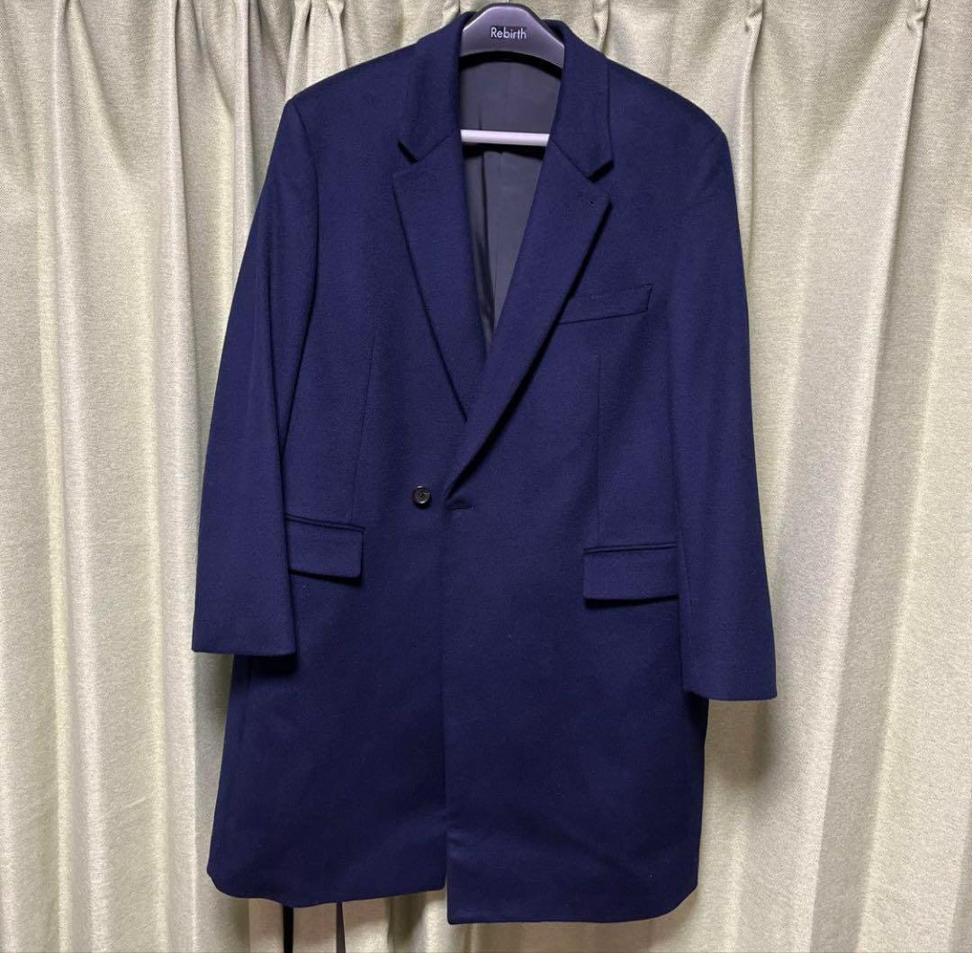 【週末割】チェスターコート, ロングコート, ネイビー, Lサイズ, PLST,
