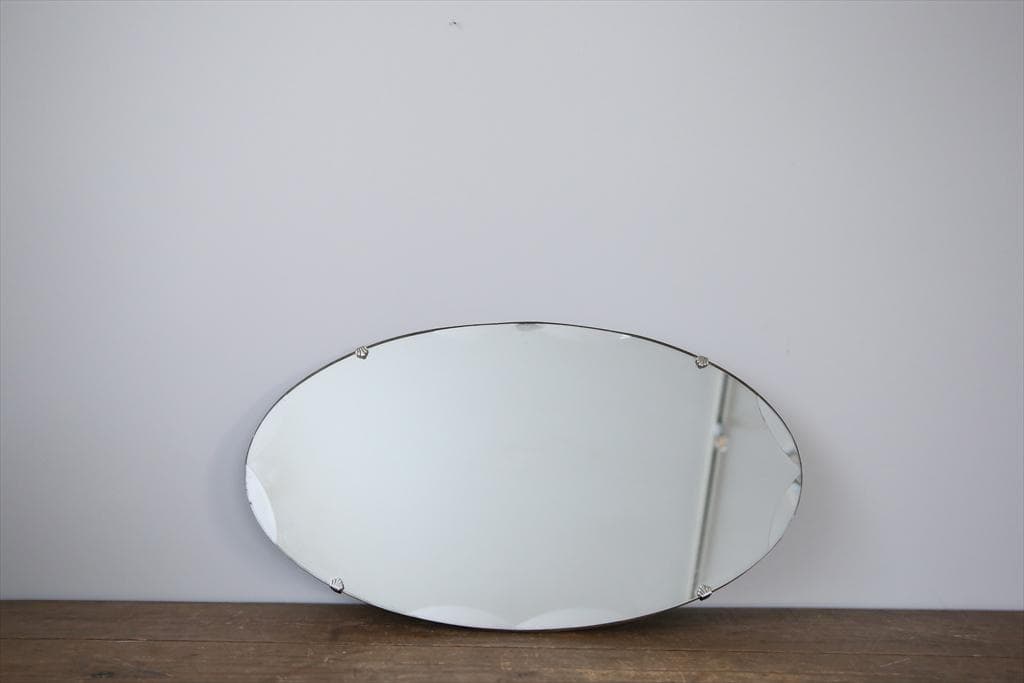 英国アンティーク壁掛けカッティングミラー/ベベルドミラー/鏡(87-94-3)