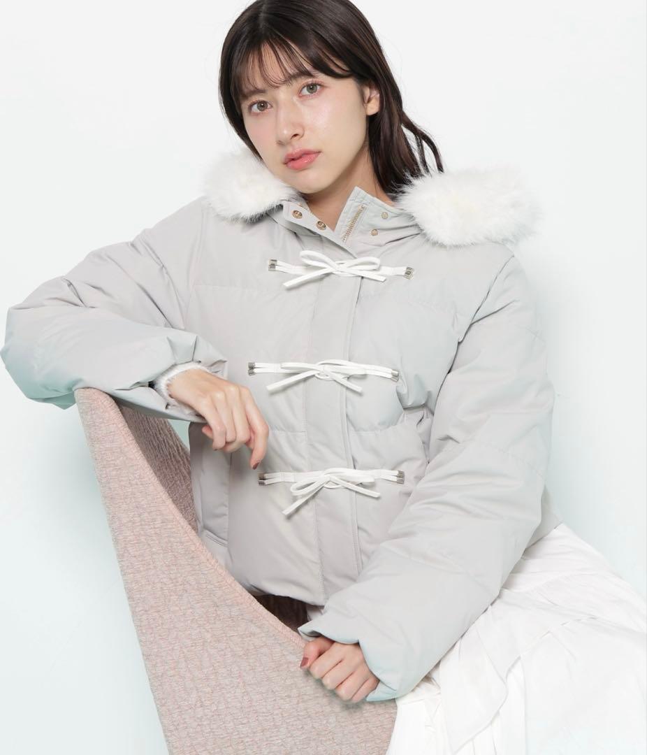 JILL by JILLSTUART リボンダッフルダウン グレー M