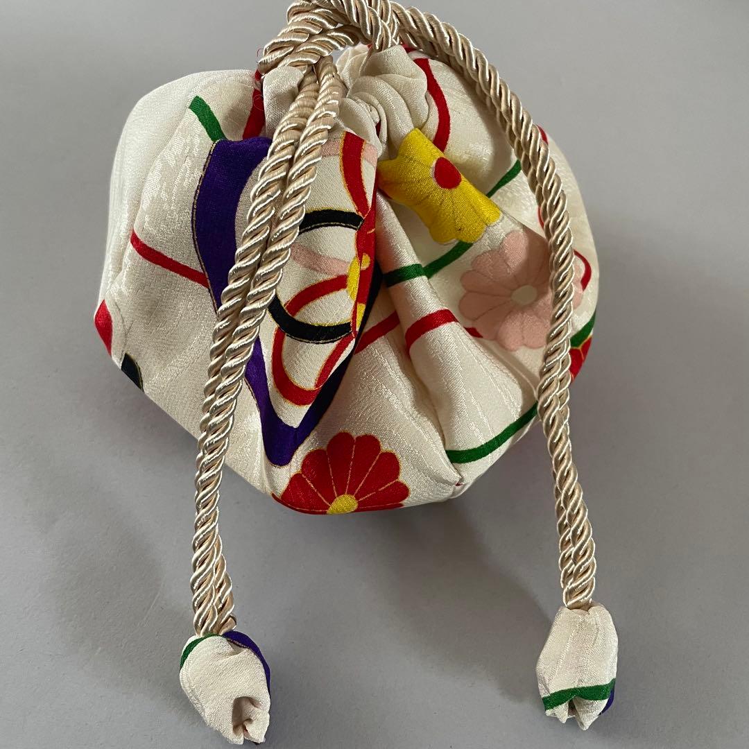 ハンドメイド　七五三　3歳　女の子　アンティークの被布　巾着セット