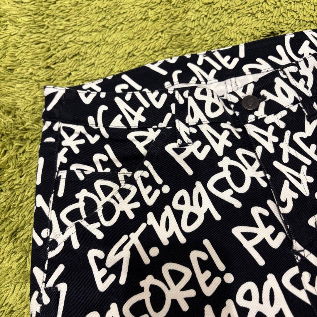 パーリーゲイツ PEARLYGATES ストレッチパンツ 総柄 落書き サイズ2