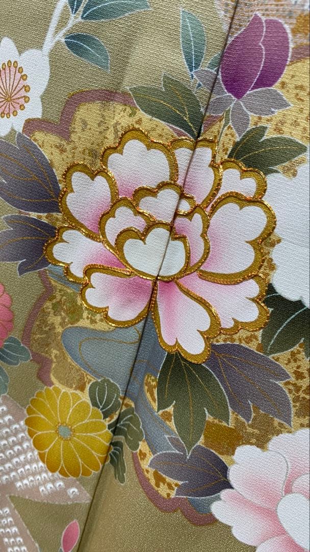 【年末セール！】高級SAGAFOX付 振袖 フルセット グレー 友禅 金駒刺繍