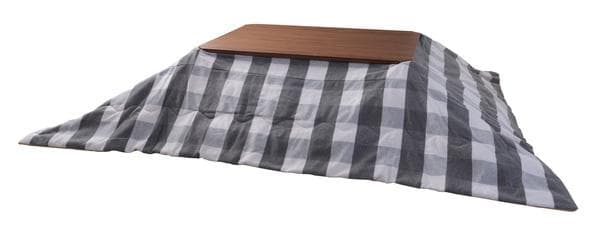 おしゃれ ふかふか かわいい 暖かい 長方形 こたつ布団 ギンガムチェックグレー