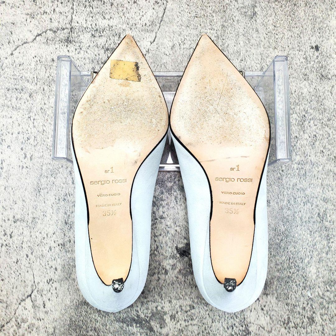 ✨セルジオロッシ✨sr1 パンプス スエード シルバープレート 水色 35.5