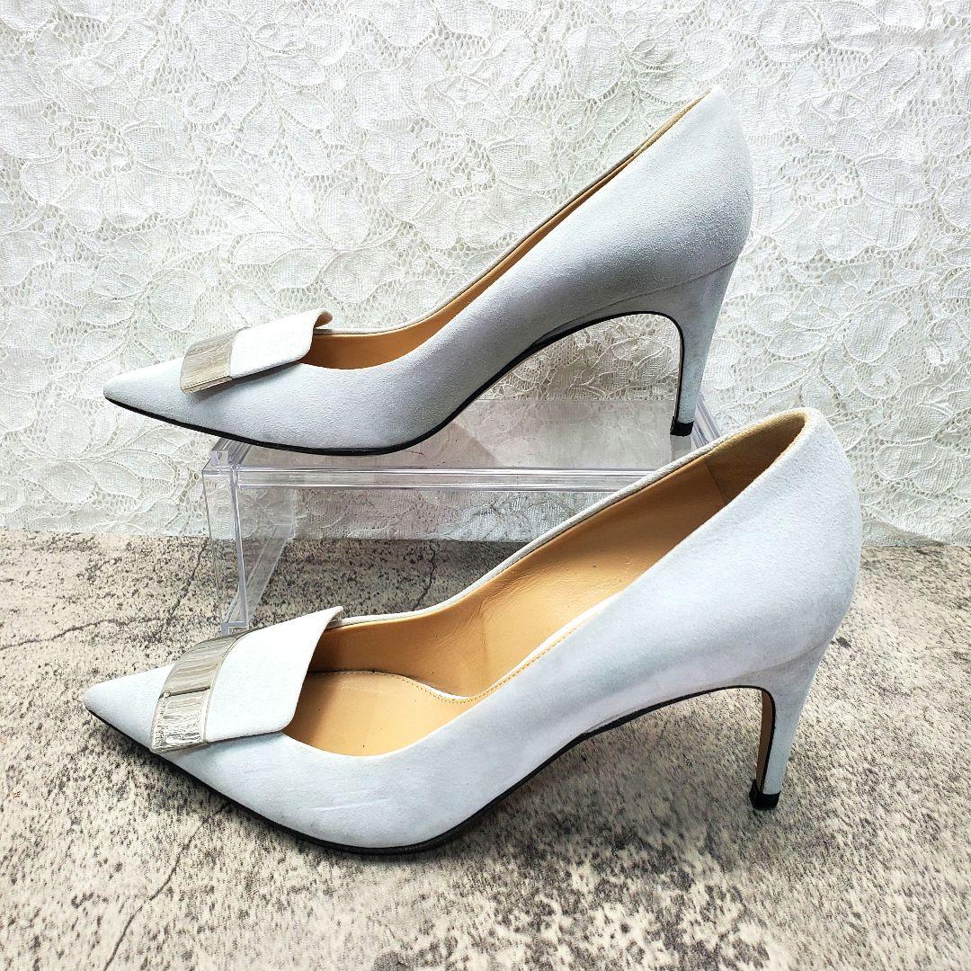 ✨セルジオロッシ✨sr1 パンプス スエード シルバープレート 水色 35.5