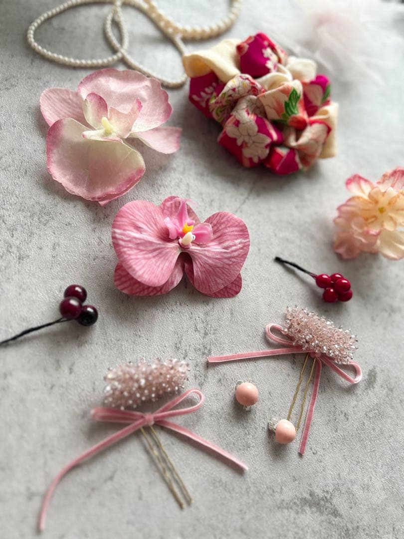 a*✿様 七五三　七五三髪飾り　ヘッドドレス　着物髪飾り　リメイク髪飾り　040