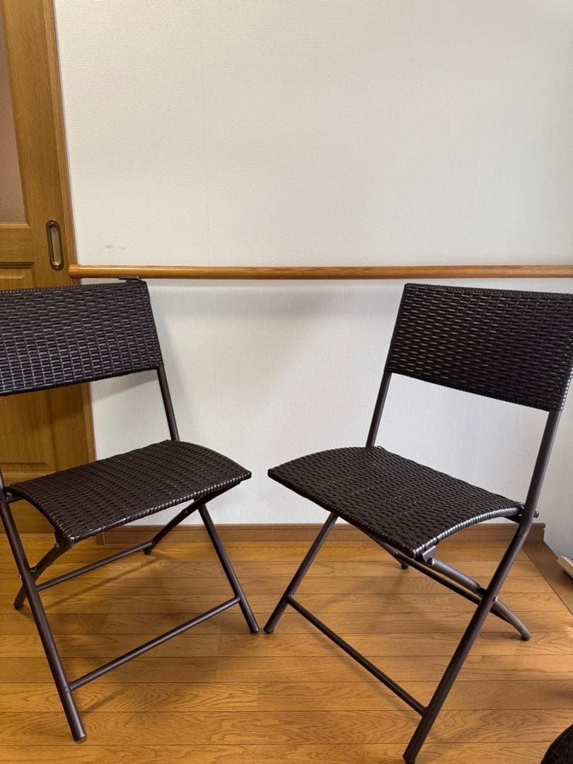 折りたたみ式チェア2脚セット ダークブラウン