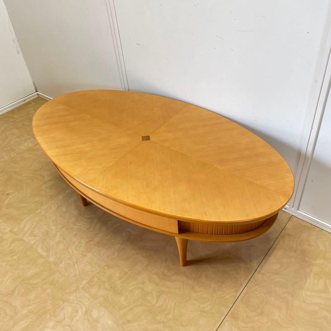 蛇腹 引き出し 楕円テーブル オーバルテーブル ローテーブル 北欧スタイル