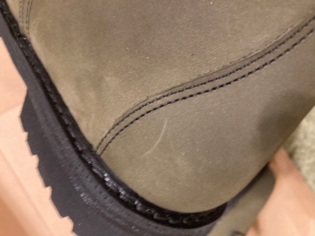 未使用　チェーンソー防護ブーツ　オリーブ　シップ　プロダクション