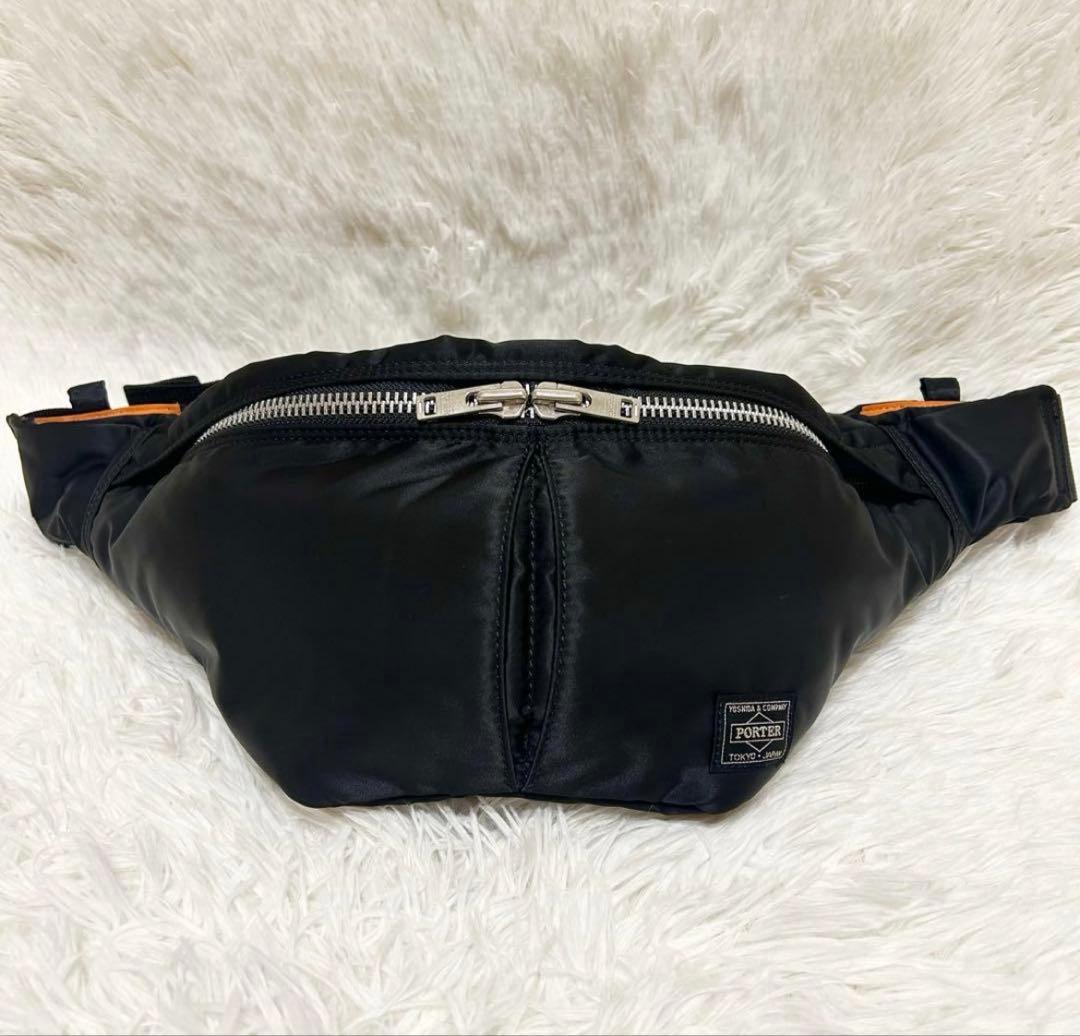 未使用級✨ポーター タンカー ボディバッグ ウエストバッグ ブラック ロゴ美品✨