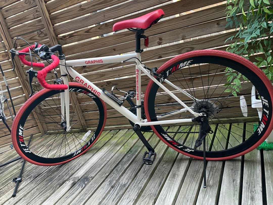 GRAPHIS ロードバイク ホワイト/レッド