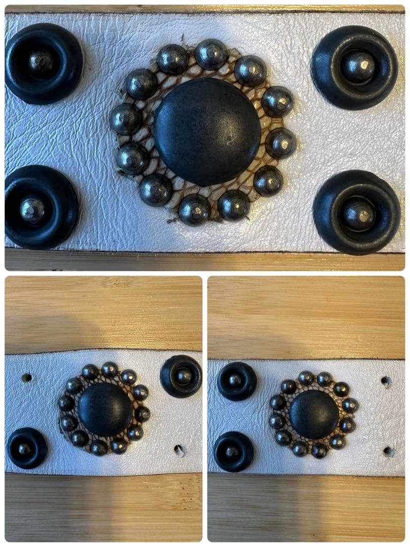 HTC⭐️ピーナッツオーバーレイベルト⭐️ホワイト⭐️マルチカラーストーン⭐️95/38