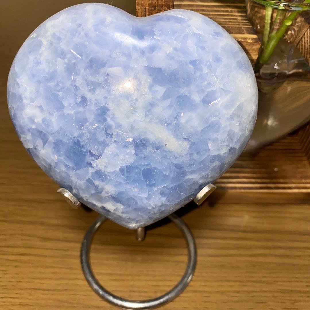 BIGサイズ　セレスタイト　ハート　高品質　つやつや