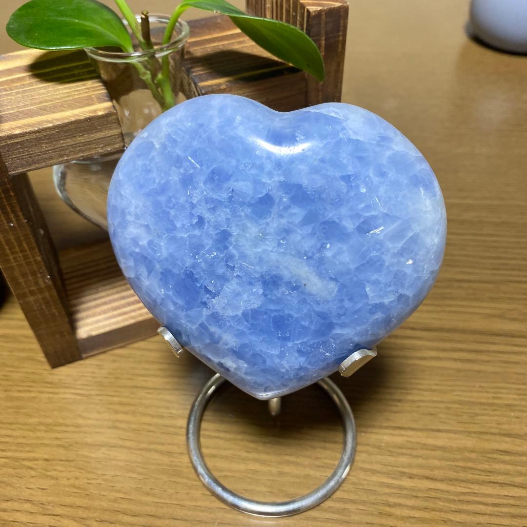 BIGサイズ　セレスタイト　ハート　高品質　つやつや