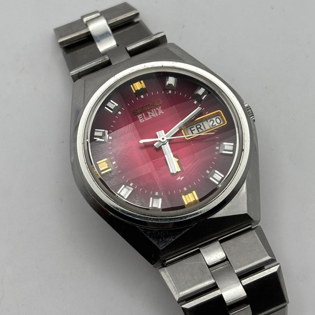 SEIKO ELNIX 0703-6020 赤紫 多面カットガラス