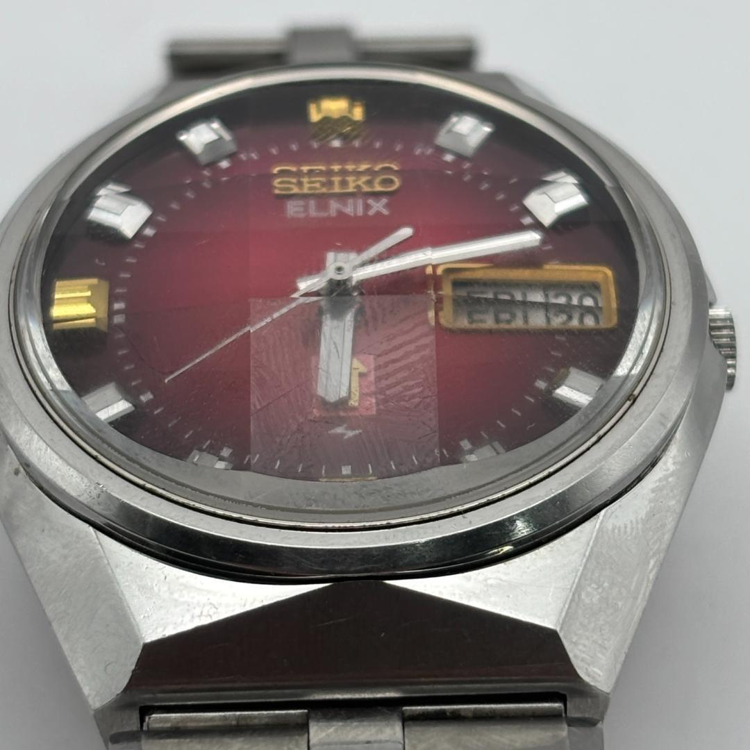 SEIKO ELNIX 0703-6020 赤紫 多面カットガラス