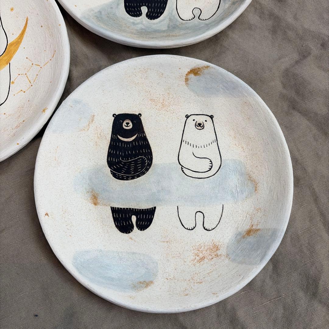 hanamame クマプレート　3枚