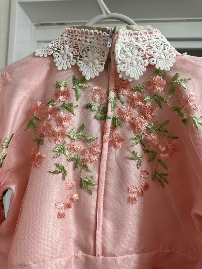 キャサリンコテージ/753/フラワーレース着物ワンピ+被布セット/100cm