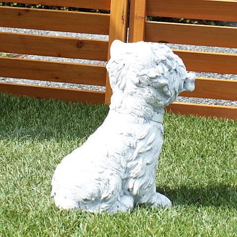 骨をくわえた犬のオブジェ H23cm