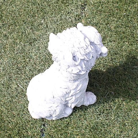 骨をくわえた犬のオブジェ H23cm