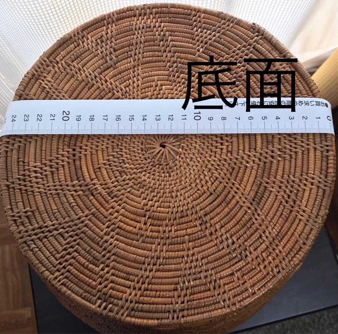 アタ製　フタ付大型カゴ　バスケット小物入れ　中古品