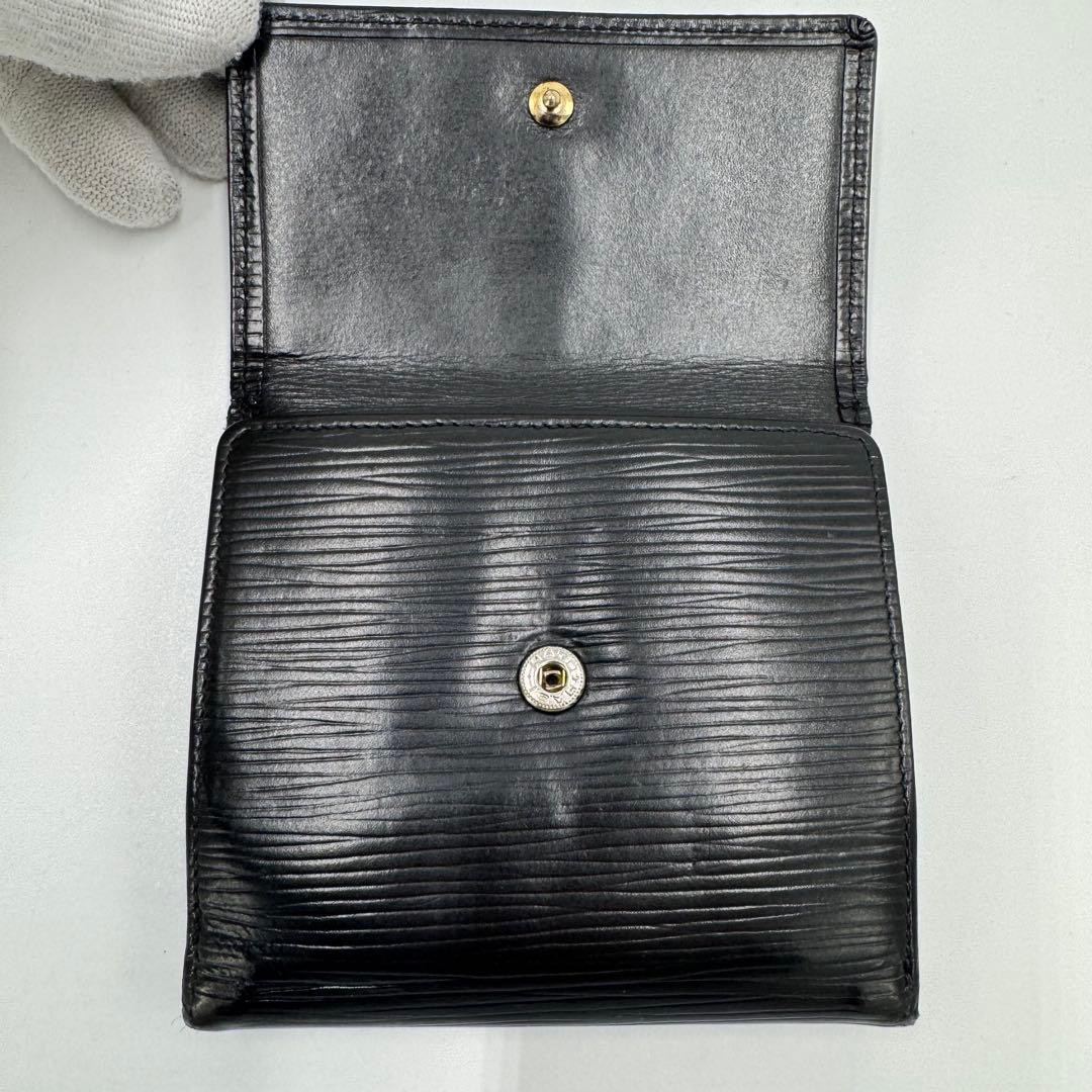 ルイ ヴィトン エピ ポルトモネ ビエ カルトクレディ レザー 3つ折財布 黒