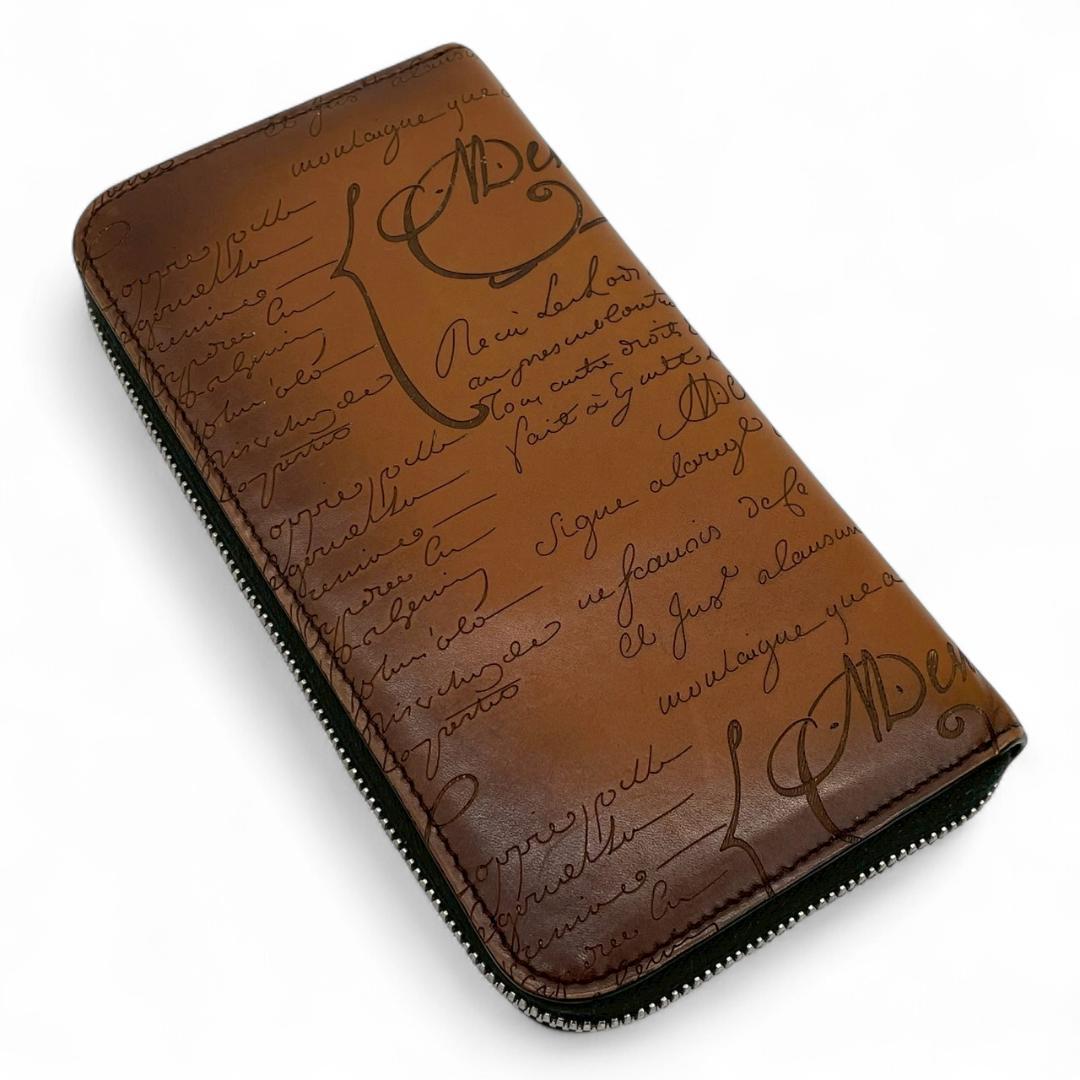 Y【超極美品】ベルルッティ イタウバ カリグラフィ ラウンドファスナー ブラウン