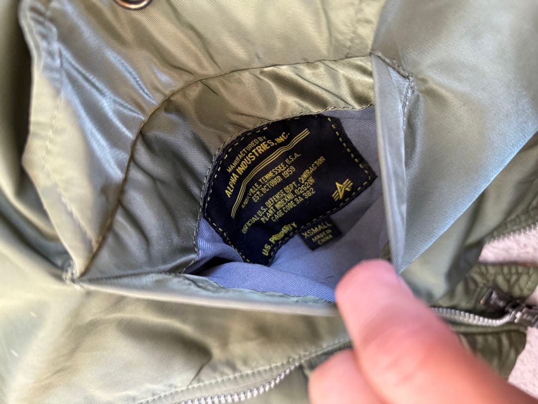 ALPHA INDUSTRIES MA-1 フライトジャケット オリーブ XS