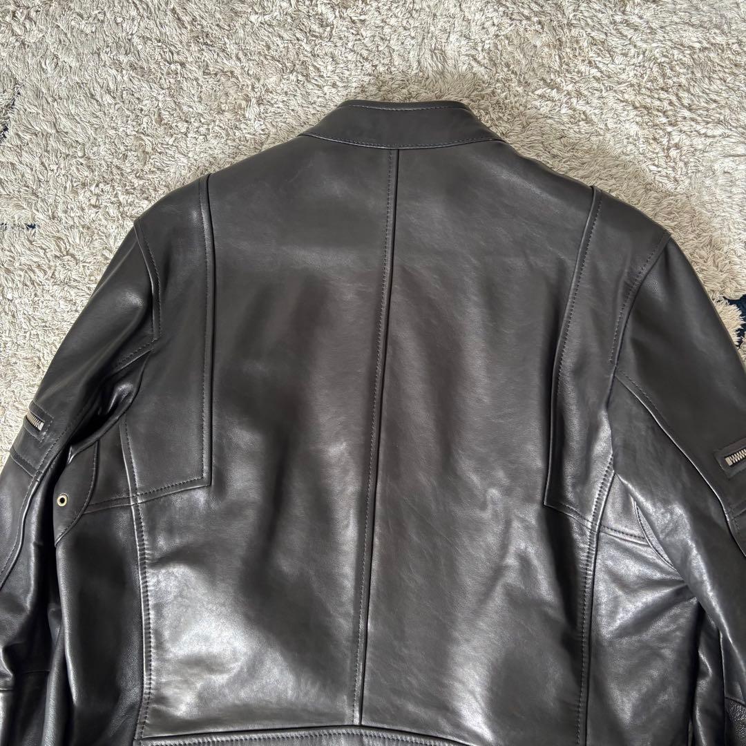 【極美品✨】ディーゼル　レザージャケット　シングル　ラムレザー　ライダース　黒