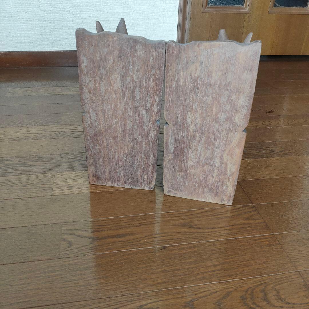 木製馬の彫刻 置物 約28cm高