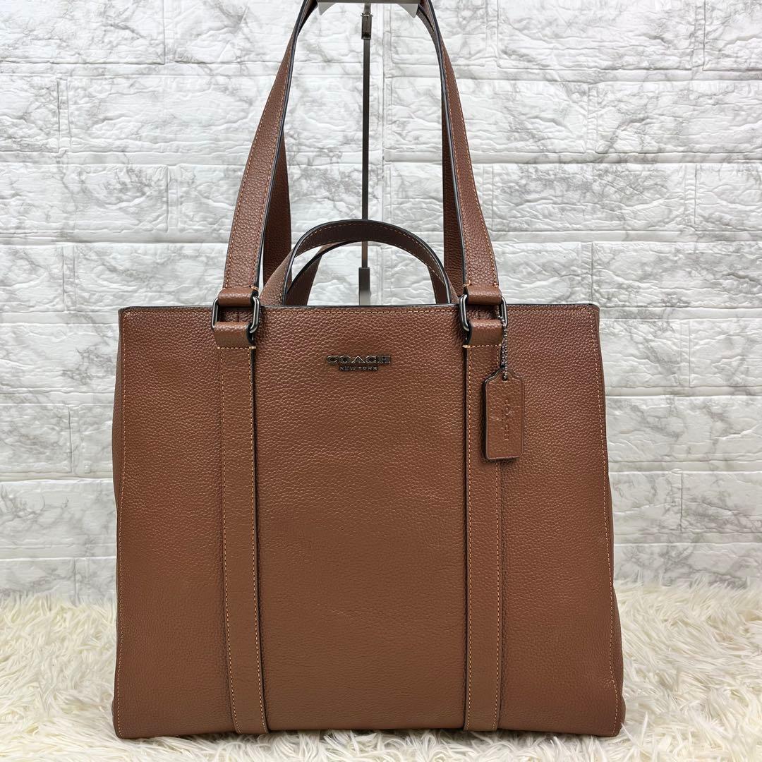 【極美品】コーチ ビジネスバッグ ハドソン ダブルハンドル レザー