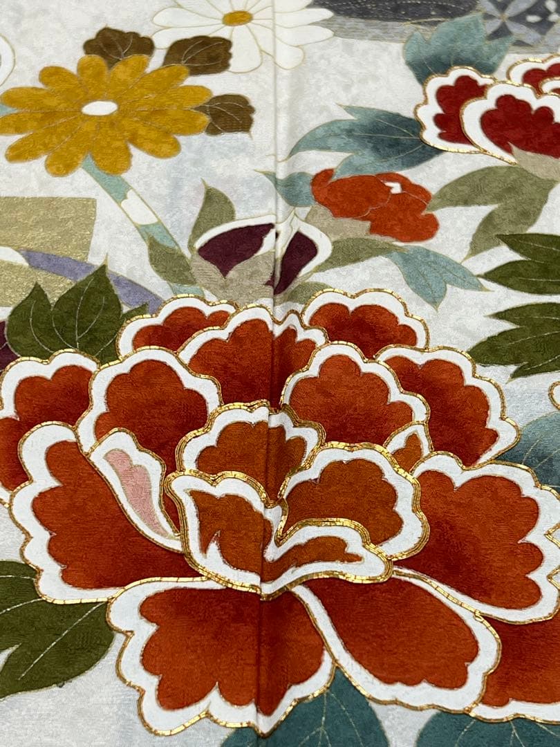 振り袖　フルセット　長襦袢付　成人式　金彩加工　刺繍入り　くすみカラー　693