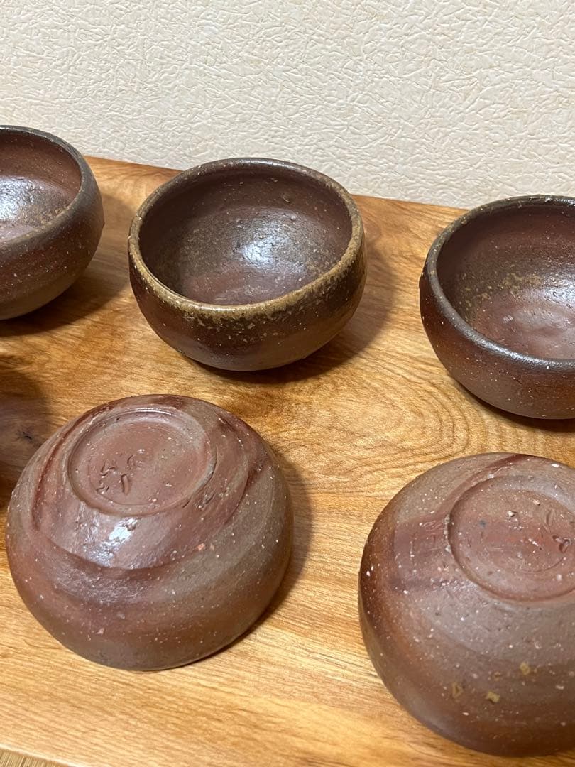 金重晃介　備前小鉢　六客