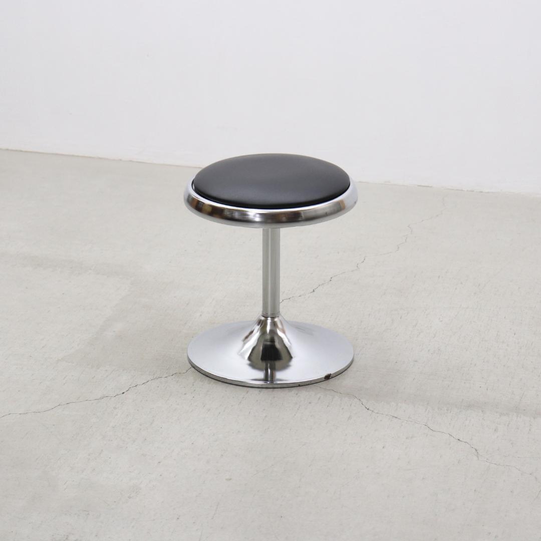 レトロ ヴィンテージ スツール ラウンド 円形 ミッドセンチュリー 合皮 1