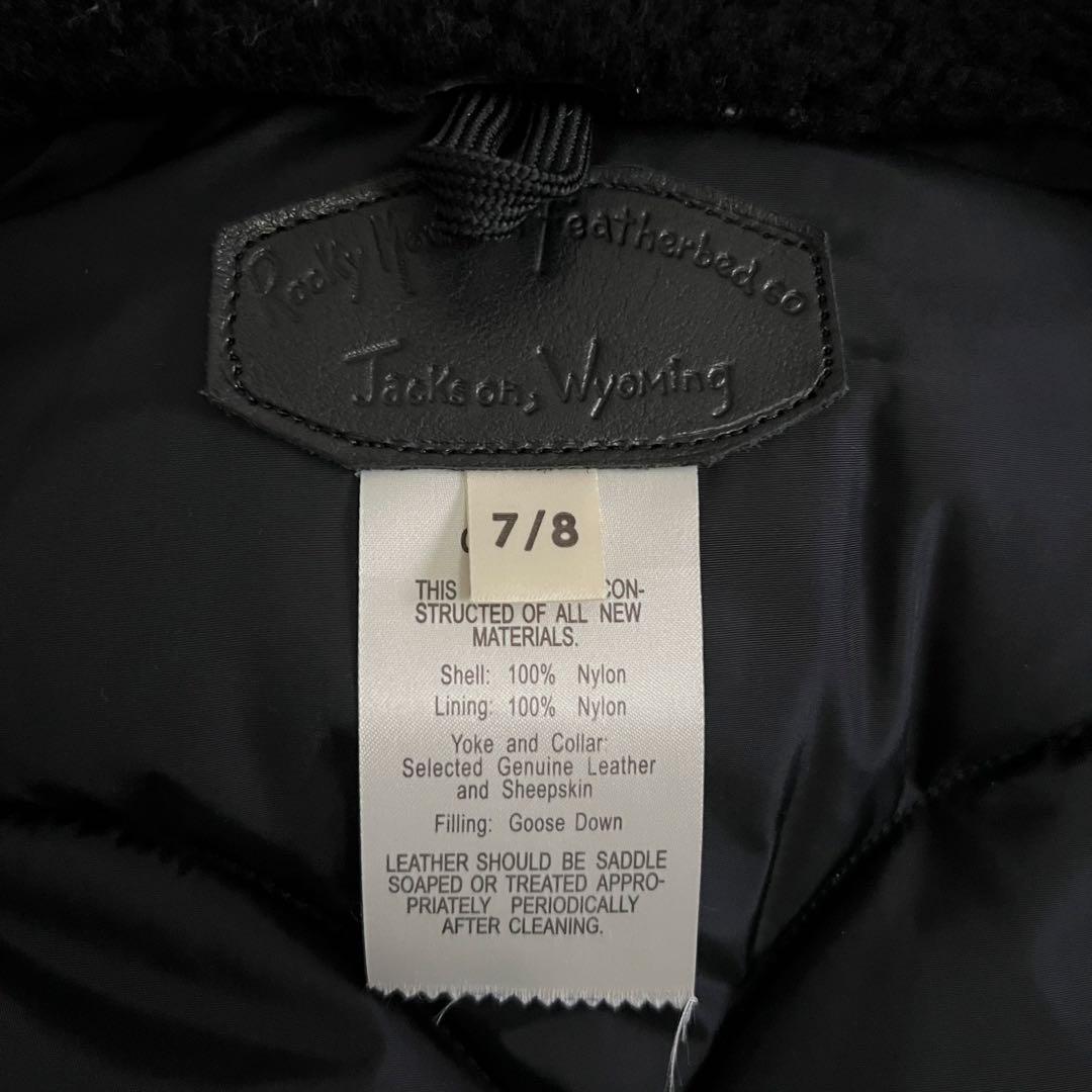 美品✨ロッキーマウンテンフェザーベッド ダウンベスト レザー切替 ボア S相当